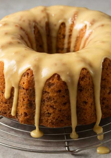 Measured baking ingredients arranged neatly on a kitchen counter for butter pecan pound cake